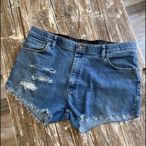 Distressed Wrangler Shorts